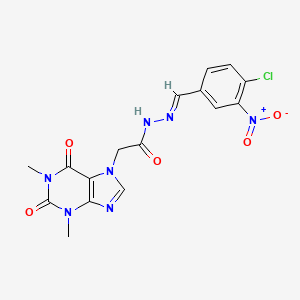 N'-[(E)-(4-chloro-3-nitrophenyl)methylidene]-2-(1,3-dimethyl-2,6-dioxo-1,2,3,6-tetrahydro-7H-purin-7-yl)acetohydrazide