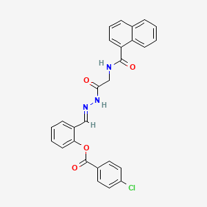 2-(2-((1-Naphthoylamino)acetyl)carbohydrazonoyl)phenyl 4-chlorobenzoate