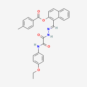 1-(2-((4-Ethoxyanilino)(oxo)acetyl)carbohydrazonoyl)-2-naphthyl 4-methylbenzoate