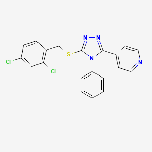 4-{5-[(2,4-dichlorobenzyl)sulfanyl]-4-(4-methylphenyl)-4H-1,2,4-triazol-3-yl}pyridine