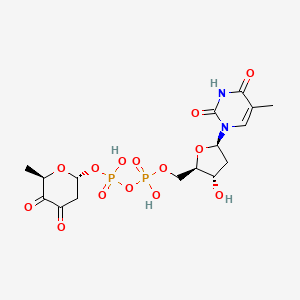 molecular formula C16H22N2O14P2 B1202760 dTDP-3,4-二氢-2,6-二脱氧-α-D-葡萄糖 