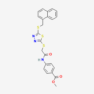 Methyl 4-{[({5-[(1-naphthylmethyl)sulfanyl]-1,3,4-thiadiazol-2-yl}sulfanyl)acetyl]amino}benzoate