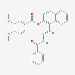 [1-[(E)-(benzoylhydrazinylidene)methyl]naphthalen-2-yl] 3,4-dimethoxybenzoate