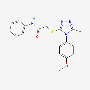 molecular formula C18H18N4O2S B12027663 2-{[4-(4-methoxyphenyl)-5-methyl-4H-1,2,4-triazol-3-yl]sulfanyl}-N-phenylacetamide CAS No. 618439-54-6