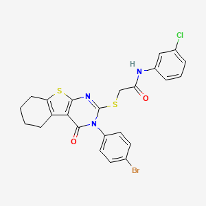 2-{[3-(4-bromophenyl)-4-oxo-3,4,5,6,7,8-hexahydro[1]benzothieno[2,3-d]pyrimidin-2-yl]sulfanyl}-N-(3-chlorophenyl)acetamide