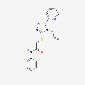 molecular formula C19H19N5OS B12027709 N-(4-methylphenyl)-2-{[4-(prop-2-en-1-yl)-5-(pyridin-2-yl)-4H-1,2,4-triazol-3-yl]sulfanyl}acetamide CAS No. 577983-65-4