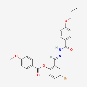 4-Bromo-2-(2-(4-propoxybenzoyl)carbohydrazonoyl)phenyl 4-methoxybenzoate