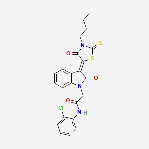 molecular formula C23H20ClN3O3S2 B12027717 2-[(3Z)-3-(3-butyl-4-oxo-2-thioxo-1,3-thiazolidin-5-ylidene)-2-oxo-2,3-dihydro-1H-indol-1-yl]-N-(2-chlorophenyl)acetamide CAS No. 618076-94-1