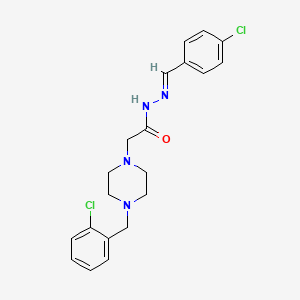 molecular formula C20H22Cl2N4O B12027750 2-[4-(2-chlorobenzyl)-1-piperazinyl]-N'-[(E)-(4-chlorophenyl)methylidene]acetohydrazide 