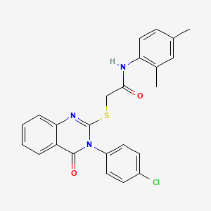 molecular formula C24H20ClN3O2S B12027757 2-{[3-(4-chlorophenyl)-4-oxo-3,4-dihydroquinazolin-2-yl]sulfanyl}-N-(2,4-dimethylphenyl)acetamide 