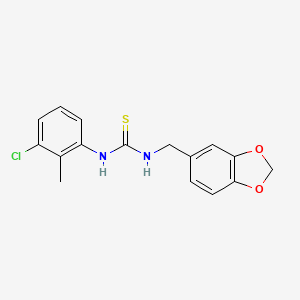 molecular formula C16H15ClN2O2S B1202780 1-(1,3-苯并二氧杂环-5-基甲基)-3-(3-氯-2-甲基苯基)硫脲 