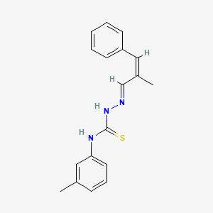 molecular formula C18H19N3S B12027804 1-(3-methylphenyl)-3-[(E)-[(Z)-2-methyl-3-phenylprop-2-enylidene]amino]thiourea 