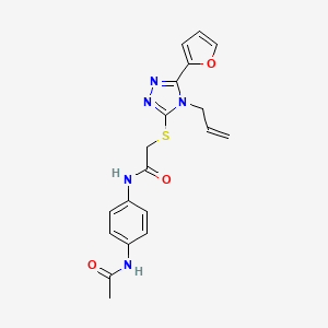 molecular formula C19H19N5O3S B12027880 N-(4-Acetamidophenyl)-2-((4-allyl-5-(furan-2-yl)-4H-1,2,4-triazol-3-yl)thio)acetamide CAS No. 738612-05-0