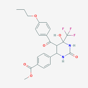 Methyl 4-[6-hydroxy-2-oxo-5-(4-propoxybenzoyl)-6-(trifluoromethyl)-1,3-diazinan-4-yl]benzoate