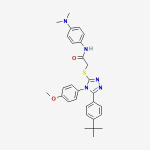 2-{[5-(4-tert-butylphenyl)-4-(4-methoxyphenyl)-4H-1,2,4-triazol-3-yl]sulfanyl}-N-[4-(dimethylamino)phenyl]acetamide