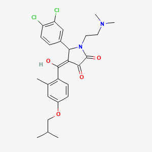 molecular formula C26H30Cl2N2O4 B12027977 5-(3,4-Dichlorophenyl)-1-[2-(dimethylamino)ethyl]-3-hydroxy-4-(4-isobutoxy-2-methylbenzoyl)-1,5-dihydro-2H-pyrrol-2-one 