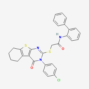 N-(biphenyl-2-yl)-2-{[3-(4-chlorophenyl)-4-oxo-3,4,5,6,7,8-hexahydro[1]benzothieno[2,3-d]pyrimidin-2-yl]sulfanyl}acetamide