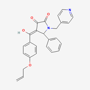 molecular formula C26H22N2O4 B12028054 4-[4-(Allyloxy)benzoyl]-3-hydroxy-5-phenyl-1-(4-pyridinylmethyl)-1,5-dihydro-2H-pyrrol-2-one 