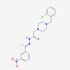 molecular formula C21H24ClN5O3 B12028060 2-[4-(2-chlorobenzyl)piperazin-1-yl]-N'-[(1E)-1-(3-nitrophenyl)ethylidene]acetohydrazide 