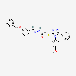 N'-{(E)-[3-(benzyloxy)phenyl]methylidene}-2-{[4-(4-ethoxyphenyl)-5-phenyl-4H-1,2,4-triazol-3-yl]sulfanyl}acetohydrazide