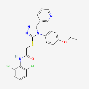 molecular formula C23H19Cl2N5O2S B12028077 N-(2,6-dichlorophenyl)-2-{[4-(4-ethoxyphenyl)-5-(pyridin-3-yl)-4H-1,2,4-triazol-3-yl]sulfanyl}acetamide 