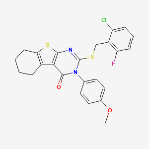 2-[(2-chloro-6-fluorobenzyl)sulfanyl]-3-(4-methoxyphenyl)-5,6,7,8-tetrahydro[1]benzothieno[2,3-d]pyrimidin-4(3H)-one