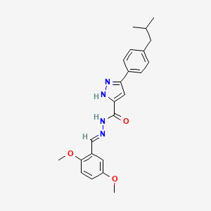 N'-[(E)-(2,5-dimethoxyphenyl)methylidene]-3-(4-isobutylphenyl)-1H-pyrazole-5-carbohydrazide