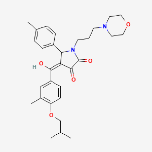 molecular formula C30H38N2O5 B12028199 3-Hydroxy-4-(4-isobutoxy-3-methylbenzoyl)-5-(4-methylphenyl)-1-[3-(4-morpholinyl)propyl]-1,5-dihydro-2H-pyrrol-2-one 