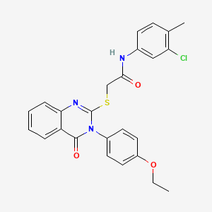 molecular formula C25H22ClN3O3S B12028201 N-(3-chloro-4-methylphenyl)-2-{[3-(4-ethoxyphenyl)-4-oxo-3,4-dihydroquinazolin-2-yl]sulfanyl}acetamide CAS No. 585551-93-5