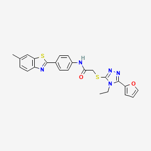 2-{[4-ethyl-5-(furan-2-yl)-4H-1,2,4-triazol-3-yl]sulfanyl}-N-[4-(6-methyl-1,3-benzothiazol-2-yl)phenyl]acetamide