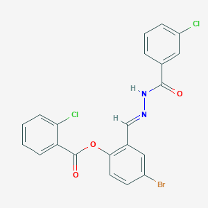 4-Bromo-2-(2-(3-chlorobenzoyl)carbohydrazonoyl)phenyl 2-chlorobenzoate