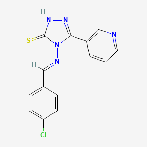 molecular formula C14H10ClN5S B12028255 4-((4-Chlorobenzylidene)amino)-5-(3-pyridinyl)-4H-1,2,4-triazole-3-thiol 