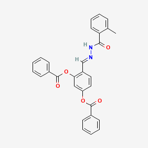 5-(Benzoyloxy)-2-(2-(2-methylbenzoyl)carbohydrazonoyl)phenyl benzoate