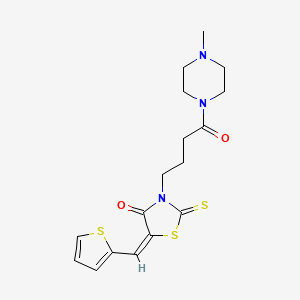 molecular formula C17H21N3O2S3 B12028284 (5E)-3-[4-(4-methyl-1-piperazinyl)-4-oxobutyl]-5-(2-thienylmethylene)-2-thioxo-1,3-thiazolidin-4-one 