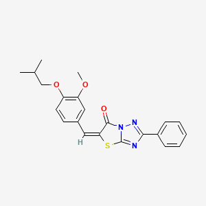 molecular formula C22H21N3O3S B12028290 (5E)-5-(4-Isobutoxy-3-methoxybenzylidene)-2-phenyl[1,3]thiazolo[3,2-B][1,2,4]triazol-6(5H)-one CAS No. 606963-12-6