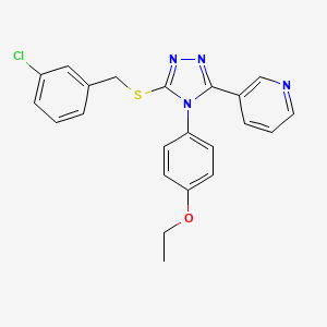 3-[5-[(3-chlorobenzyl)sulfanyl]-4-(4-ethoxyphenyl)-4H-1,2,4-triazol-3-yl]pyridine