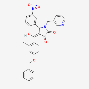 molecular formula C31H25N3O6 B12028357 4-(4-(Benzyloxy)-2-methylbenzoyl)-3-hydroxy-5-(3-nitrophenyl)-1-(pyridin-3-ylmethyl)-1H-pyrrol-2(5H)-one CAS No. 488862-01-7