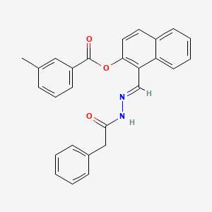 1-(2-(Phenylacetyl)carbohydrazonoyl)-2-naphthyl 3-methylbenzoate