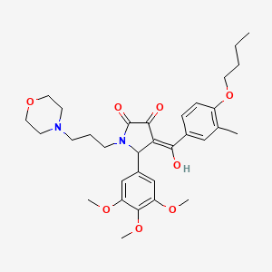 molecular formula C32H42N2O8 B12028433 4-(4-butoxy-3-methylbenzoyl)-3-hydroxy-1-[3-(4-morpholinyl)propyl]-5-(3,4,5-trimethoxyphenyl)-1,5-dihydro-2H-pyrrol-2-one 