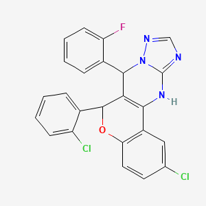 2-chloro-6-(2-chlorophenyl)-7-(2-fluorophenyl)-7,12-dihydro-6H-chromeno[4,3-d][1,2,4]triazolo[1,5-a]pyrimidine