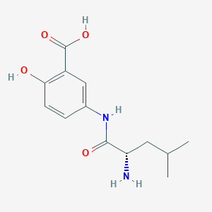 B1202845 Benzoic acid, 5-((2-amino-4-methyl-1-oxopentyl)amino)-2-hydroxy-, (S)- CAS No. 74095-38-8