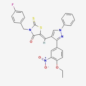 (5Z)-5-{[3-(4-ethoxy-3-nitrophenyl)-1-phenyl-1H-pyrazol-4-yl]methylene}-3-(4-fluorobenzyl)-2-thioxo-1,3-thiazolidin-4-one