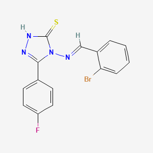 molecular formula C15H10BrFN4S B12028589 4-((2-Bromobenzylidene)amino)-3-(4-fluorophenyl)-1H-1,2,4-triazole-5(4H)-thione CAS No. 676247-77-1