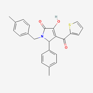 molecular formula C24H21NO3S B12028596 3-Hydroxy-1-(4-methylbenzyl)-5-(4-methylphenyl)-4-(2-thienylcarbonyl)-1,5-dihydro-2H-pyrrol-2-one CAS No. 609795-56-4