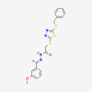 2-{[5-(benzylsulfanyl)-1,3,4-thiadiazol-2-yl]sulfanyl}-N'-[(E)-(3-methoxyphenyl)methylidene]acetohydrazide