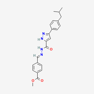 methyl 4-[(E)-({[3-(4-isobutylphenyl)-1H-pyrazol-5-yl]carbonyl}hydrazono)methyl]benzoate