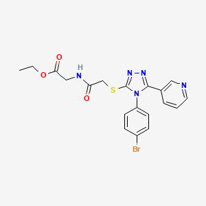 Ethyl 2-(2-((4-(4-bromophenyl)-5-(pyridin-3-yl)-4H-1,2,4-triazol-3-yl)thio)acetamido)acetate