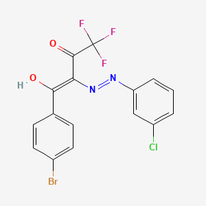 (E)-4-(4-bromophenyl)-3-[(3-chlorophenyl)diazenyl]-1,1,1-trifluoro-4-hydroxybut-3-en-2-one