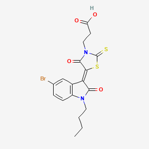 3-(5-(5-Bromo-1-butyl-2-oxoindolin-3-ylidene)-4-oxo-2-thioxothiazolidin-3-yl)propanoic acid