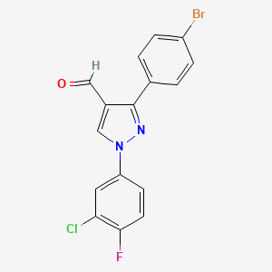 3-(4-bromophenyl)-1-(3-chloro-4-fluorophenyl)-1H-pyrazole-4-carbaldehyde